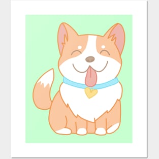 Cute Happy Corgi Posters and Art